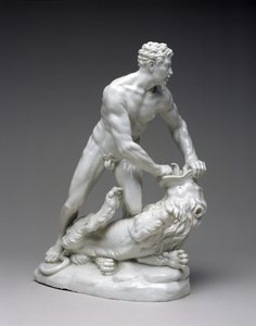 ヘラクレスとネメアのライオンの図、c.1775（ハードペースト磁器） 作： Ludwigsburg Porcelain Factory Ludwigsburg Porcelain Factory